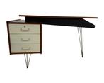 Vintage Tijsseling Bureau  Design  jaren 60 teak fineer, Gebruikt, Ophalen