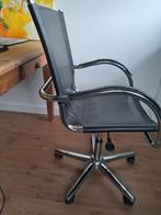 Zwarte bureaustoel met chromen frame, Gebruikt, Zwart, Ophalen of Verzenden, Bureaustoel