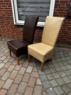 Leren eetkamerstoelen, Huis en Inrichting, Ophalen, Bruin, Leer, Zo goed als nieuw