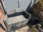 Tuinbank 125 cm + tafeltje 85x50 cm, Tuin en Terras, Kunststof, Gebruikt, Bank, Loungeset
