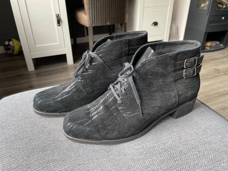 ENKELLAARSJES van Durea wijdte K maat 40 - WD014, Kleding | Dames, Schoenen, Gedragen, Lage of Enkellaarzen, Zwart, Ophalen of Verzenden