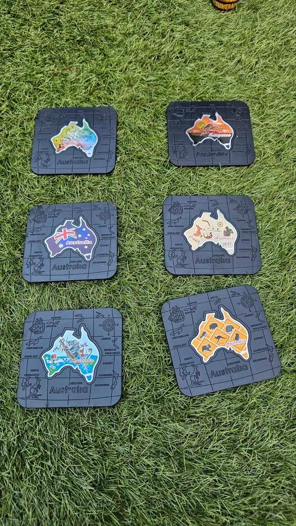 Australische Onderzetters - Set van 6, Huis en Inrichting, Woonaccessoires | Onderzetters, Zo goed als nieuw, Glas of Kopje, Ophalen of Verzenden