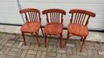 Cafe stoelen, Drie, Gebruikt, Bruin, Ophalen