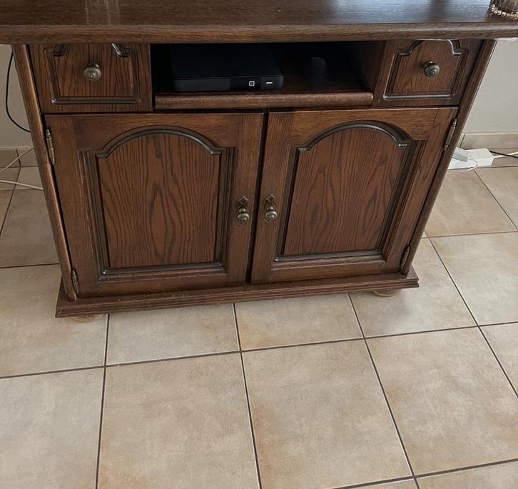 Eiken TV Meubel Massief hout, Huis en Inrichting, Kasten | Televisiemeubels, Gebruikt, Minder dan 100 cm, 100 tot 150 cm, 25 tot 50 cm