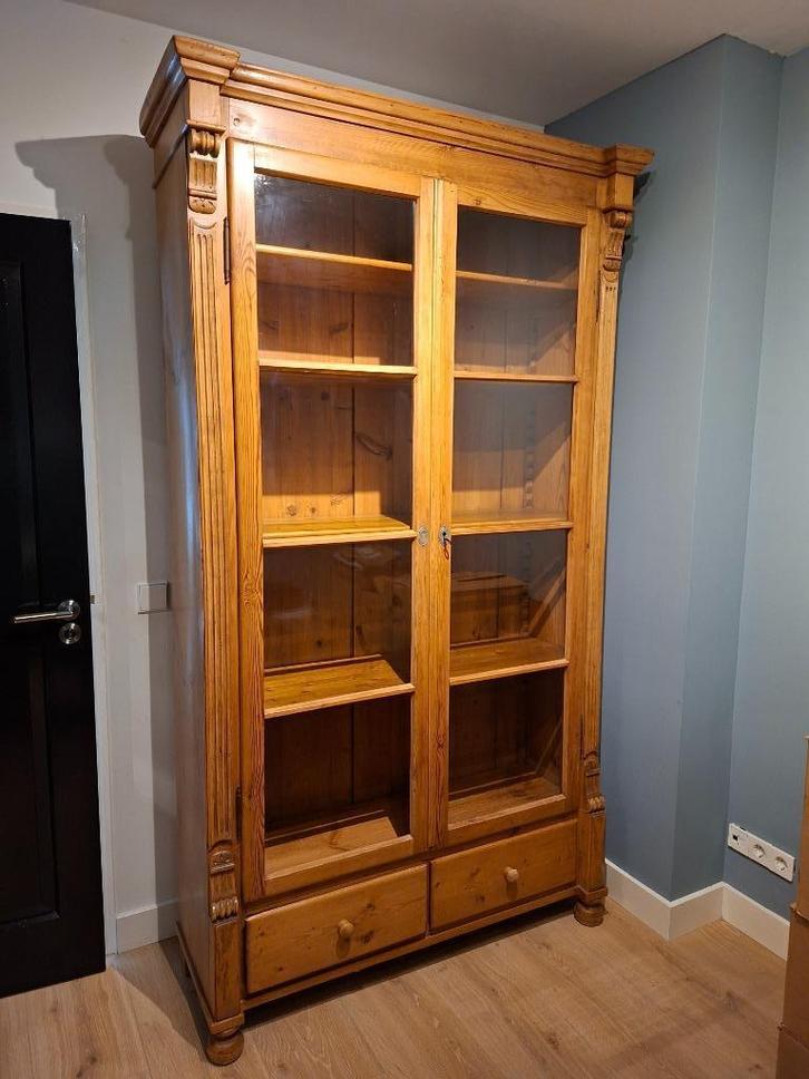Boekenkast of vitrinekast van grenen hout, Huis en Inrichting, Kasten | Boekenkasten, Ophalen