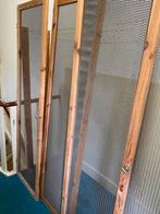 4 kastdeuren met houten lijst en metaalgaas - 49x179cm, Ophalen, Gebruikt