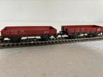 2X Fleischmann 5011 H0 Twee lageboordwagens van de DB (1), Hobby en Vrije tijd, Modeltreinen | H0, Gelijkstroom, Fleischmann, Wagon