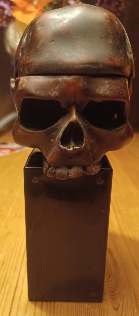 Antieke schedel/Skull uit 2 delen. Mooie patina., Antiek en Kunst, Antiek | Woonaccessoires, Ophalen of Verzenden
