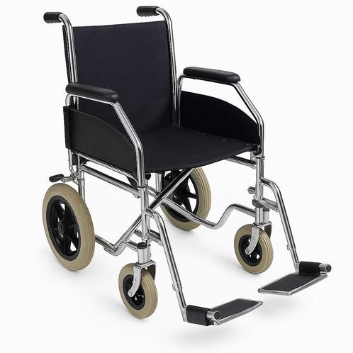 Onverwoestbare inklapbare transport rolstoel €69,00, Diversen, Rolstoelen, Gebruikt, Duwrolstoel, Inklapbaar, Ophalen of Verzenden