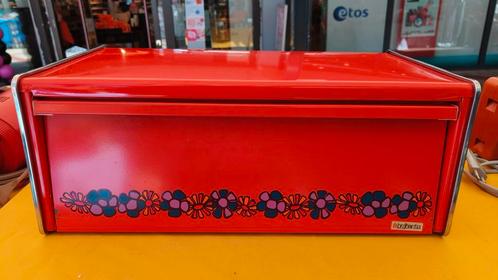 Brabantia Broodblik retro oranje bloemmotief | broodtrommel, Verzamelen, Retro, Huis en Inrichting, Ophalen of Verzenden