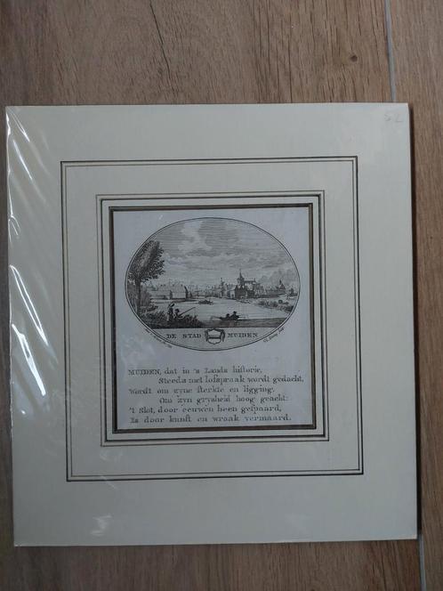 52 / Muiden Gravure uit 1793 van Oleffen & Bakker, Antiek en Kunst, Kunst | Etsen en Gravures, Ophalen of Verzenden