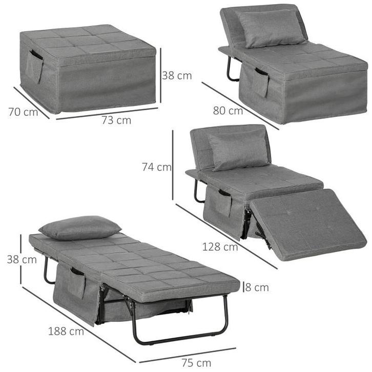 Slaapbank deluxe bankstel poef voetenbank nieuw, Huis en Inrichting, Slaapkamer | Slaapbanken, Nieuw, 140 cm, Tweepersoons, Grijs