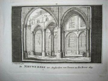 014 / Amsterdam de Nieuwe kerk Kopergravure 18e Eeuw beschikbaar voor biedingen