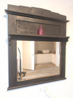 Antieke Spiegel Facet Geslepen - Zwart Gemaakt, Huis en Inrichting, Woonaccessoires | Spiegels, Ophalen