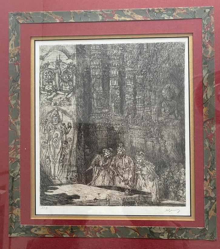 Marius Bauer.    orientaalse ets, Antiek en Kunst, Kunst | Etsen en Gravures, Ophalen of Verzenden