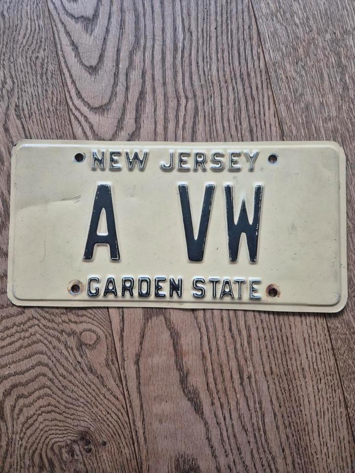 New Jersey Kentekenplaat - A VW, Auto diversen, Autostickers, Ophalen of Verzenden