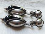 Royale Art Déco oorhangers van zilver  -   clips, Verzenden, Zilver, Oorbellen, Met edelsteen