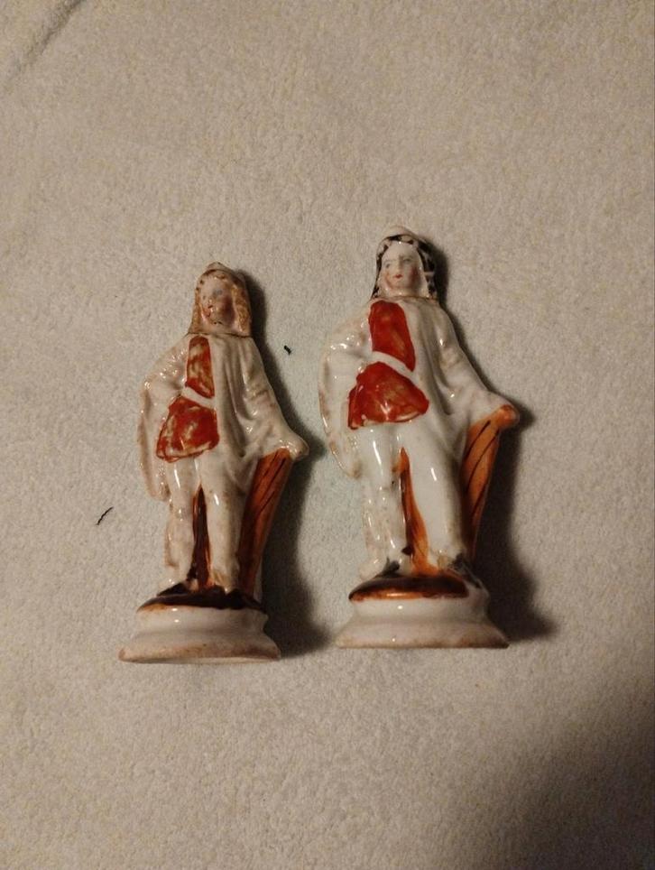 Antieke Porseleinen Beeldjes - Set van 2, Antiek en Kunst, Antiek | Keramiek en Aardewerk, Ophalen