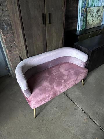 Klein bankje roze stof - outlet korting beschikbaar voor biedingen