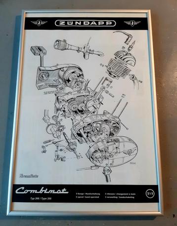 Zundapp Combimat Typ 266/Type 265 Poster beschikbaar voor biedingen