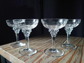 4x likeur coupes (1928) Jan Eisenloeffel/Kristalunie  beschikbaar voor biedingen