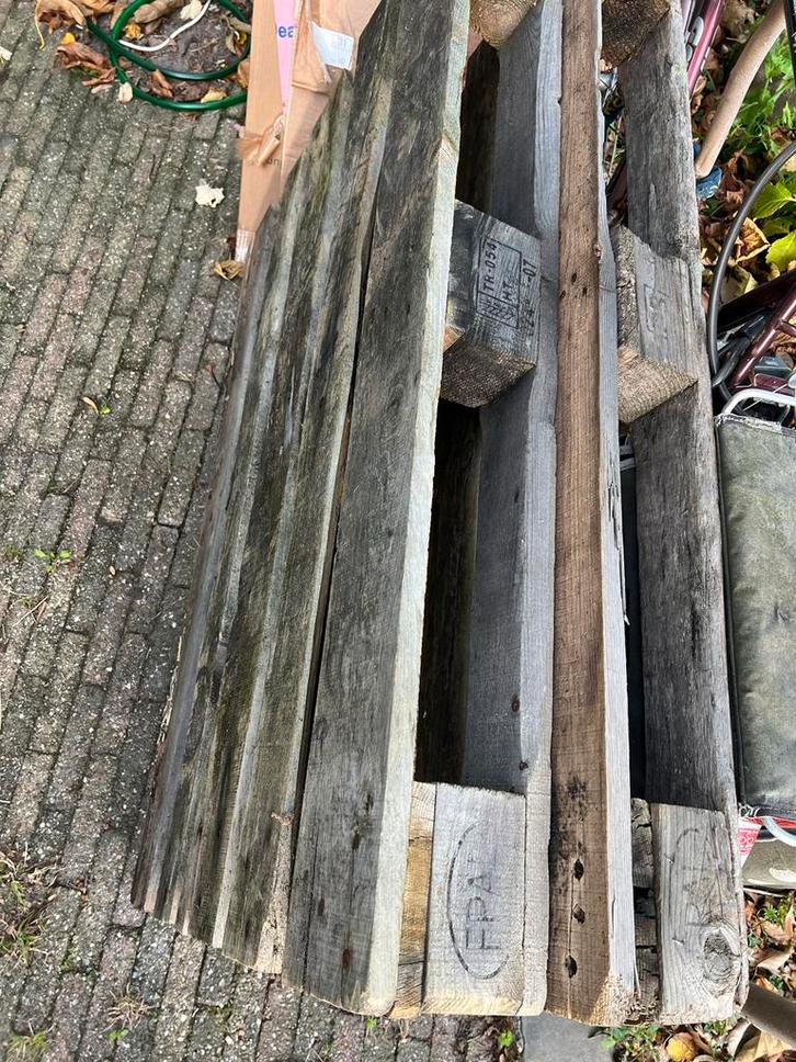 Europallets - 3 stuks, Doe-het-zelf en Verbouw, Hout en Planken, Gebruikt, Pallet, Overige houtsoorten, Minder dan 200 cm, 50 mm of meer