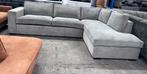 ZGAN WOOOD Ribstof Hoekbank - Grijs - 285 x 195, Ophalen, 250 tot 300 cm, -, -