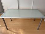 Ikea tafel / bureau glas met aluminium 157x77 cm, Ophalen, Gebruikt, Bureau