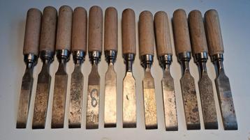 Houtbeitels, Gutsen, Schiet Beitels, Houtdraaibank beitels.  beschikbaar voor biedingen