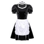 French maid kostuum sexy huishoudster lingerie wetlook jurk, Kleding | Dames, Verzenden, Nieuw