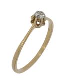 14 karaats gouden solitair diamant dames ring 0,10ct trouw