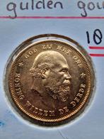 Gouden tientje Willem de Derde 1886., Koning Willem III, Losse munt, 10 gulden, Goud