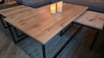 3 mooie industriele salontafels De Bommel Eikenhout, Huis en Inrichting, Tafels | Salontafels, Ophalen, 50 tot 100 cm, Eikenhout