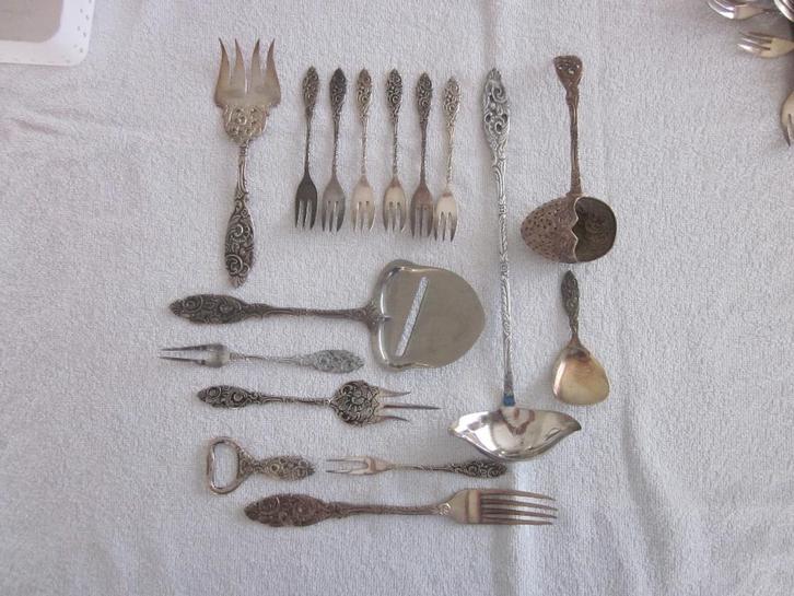 15 Verzilverde delen Gero 90 model 635 Georg Nilsson. set 2, Antiek en Kunst, Antiek | Goud en Zilver, Ophalen of Verzenden