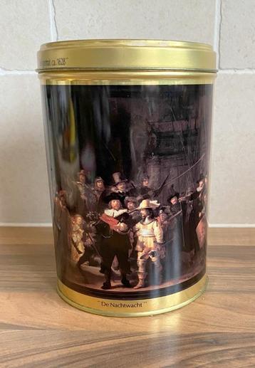 blik met afb. van de Nachtwacht van Rembrandt, spaghettiblik beschikbaar voor biedingen