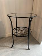 Zwarte IKEA Bijzettafel, Huis en Inrichting, Tafels | Bijzettafels, Minder dan 55 cm, Gebruikt, Rond, Glas