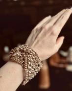 Vintage Gouden Schakel Armband - Monet Stijl, Sieraden, Tassen en Uiterlijk, Armbanden, Ophalen of Verzenden, Gebruikt, Goud