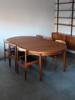 Vintage Deense uitschuifbare eettafel in teak, Huis en Inrichting, Tafels | Eettafels, Ophalen, 100 tot 150 cm, 200 cm of meer