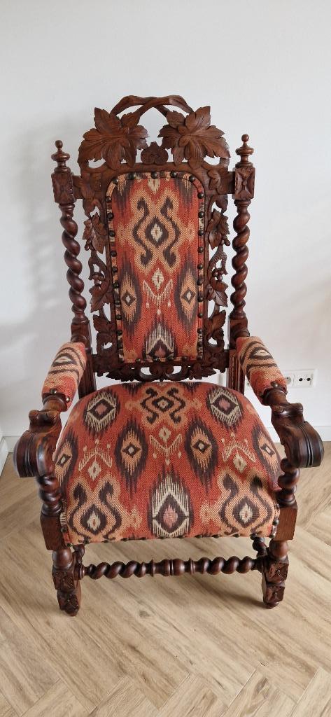 Antieke eiken stoel (ca. 1880), Antiek en Kunst, Antiek | Meubels | Stoelen en Banken, Ophalen