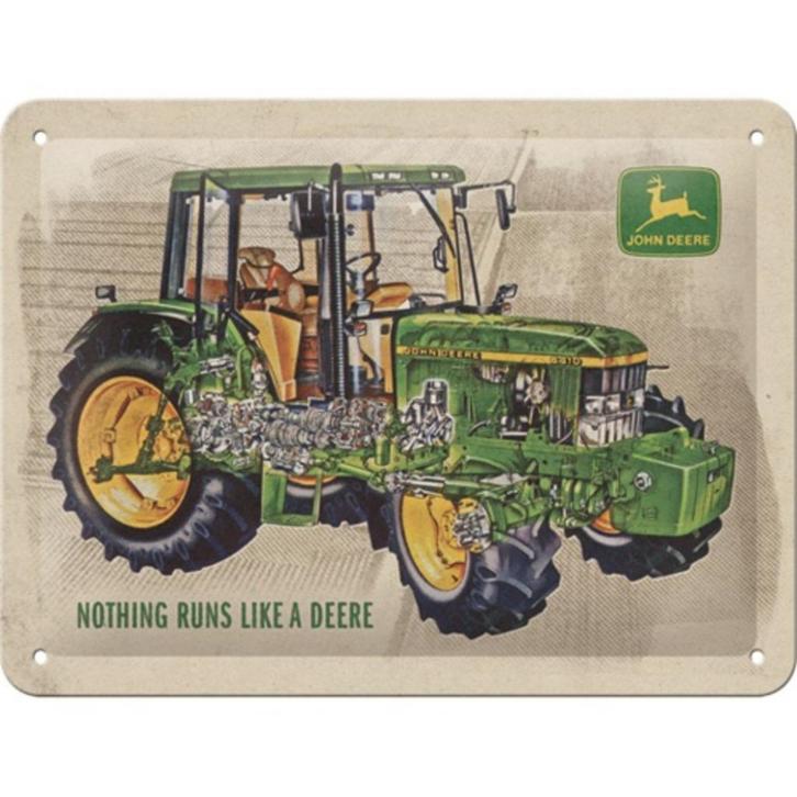 John Deere tractor cutout relief reclamebord van metaal deco, Verzamelen, Merken en Reclamevoorwerpen, Nieuw, Reclamebord, Verzenden