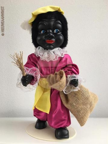 Authentieke vintage etalage zwarte Piet pop - 40cm, roze beschikbaar voor biedingen