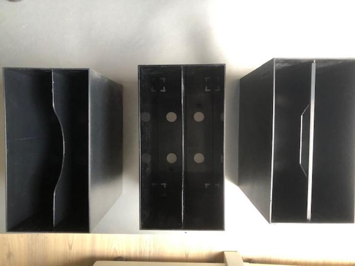 3x Platenbakken voor 50 LP's, Cd's en Dvd's, Vinyl | Overige Vinyl, Zo goed als nieuw, Overige formaten, Ophalen