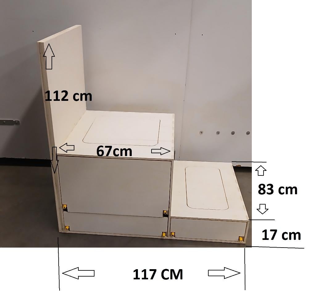 zelfbouw camper treinzit met 3 laden met lock rail., Caravans en Kamperen, Ophalen, Gebruikt