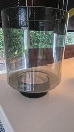 Riviera maison vaas/windlicht zwart rookglas 35x27, Glas, Zo goed als nieuw, Zwart, Ophalen