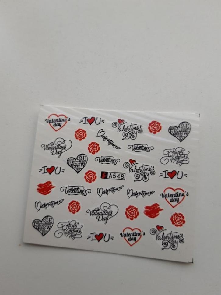 Velletje nagel water decals stickers A548 Valentines Day, Sieraden, Tassen en Uiterlijk, Uiterlijk | Cosmetica en Make-up, Nieuw