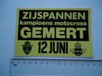 sticker Zijspan Motorcross Gemert vintage Kampioen KNMV NMB, Verzamelen, Stickers, Verzenden