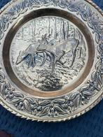 Vintage messing Wand bord  Herten in bos, Antiek en Kunst, Ophalen of Verzenden, Koper