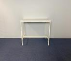 Hoge vergadertafel, wit blad, wit frame, 120 x 80 cm., Ophalen, Gebruikt
