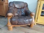 Lederen fauteuil, Ophalen, Gebruikt, 75 tot 100 cm, Retro