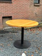 Vintage tafel massief blad en gietijzeren poot, Huis en Inrichting, Tafels | Eettafels, Ophalen, Gebruikt, Rond, 100 tot 150 cm